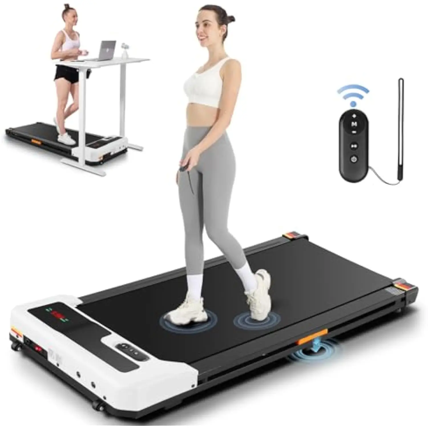 

Walking Pad 2 in 1 Under Desk Treadmill, Walking Treadmill Portable Treadmills for Home Office Gym Walking Jogging Running Mach