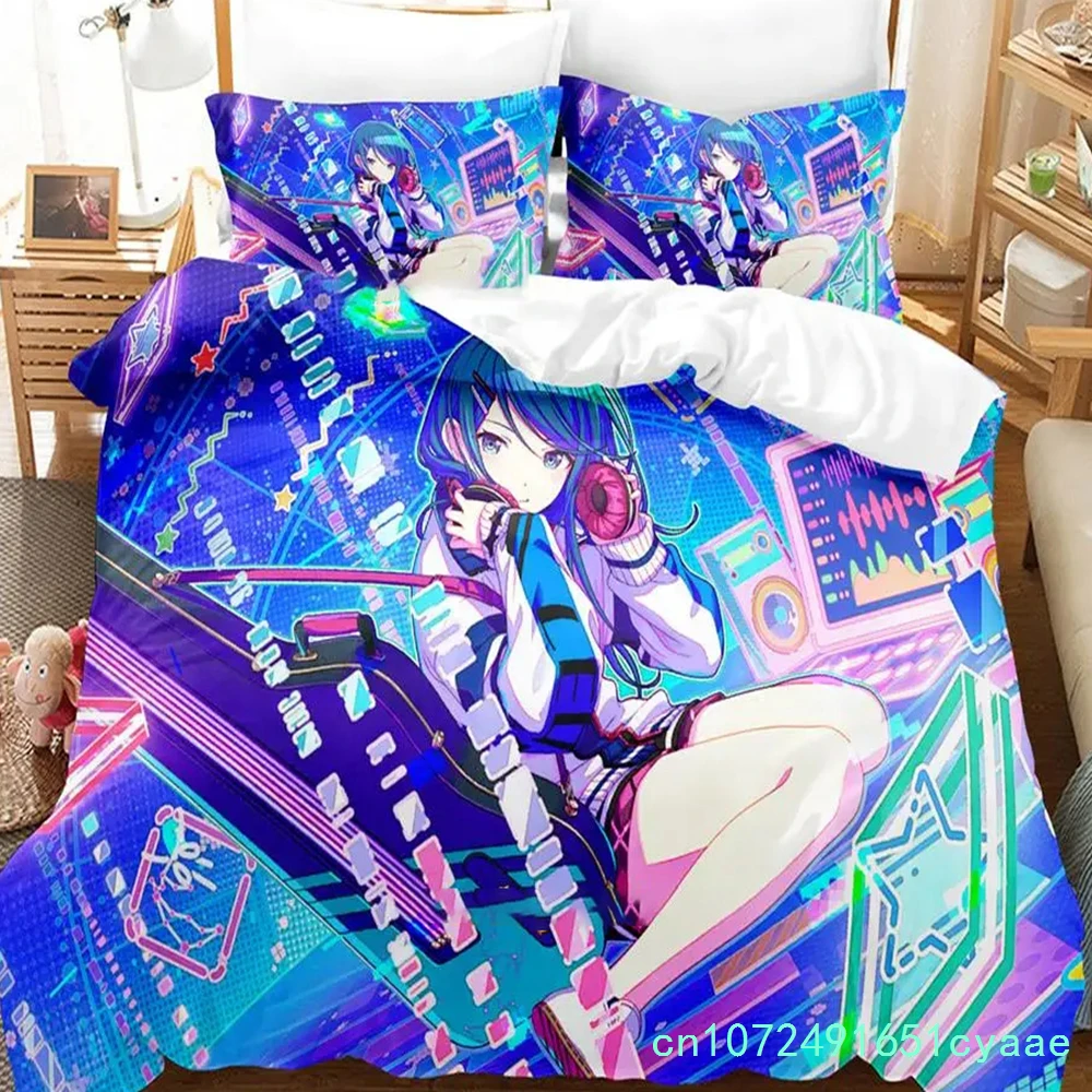 Anime Project SEKAI Hoshino Ichika  Bedding Set Boys Girls Twin Queen Size Duvet Cover Pillowcase Bed Kids Adult