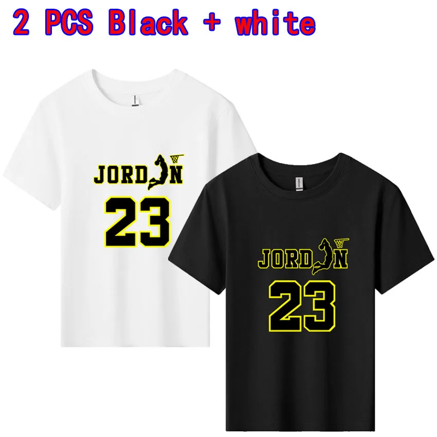 الصيف الأطفال الكرتون تي شيرت عدد 23 JOD إلكتروني نمط الطباعة الفتيان تي شيرت أزياء الفتيات بلايز تيز كول الاطفال المحملة 2 قطعة