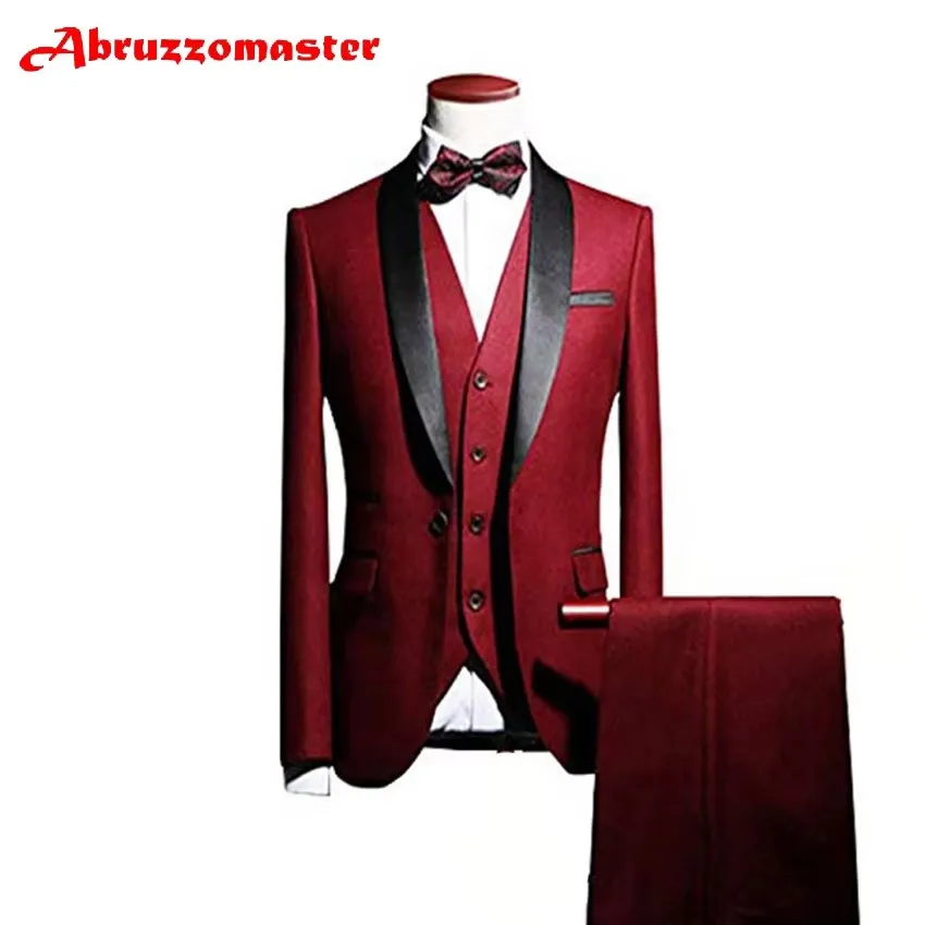 

Blue Shawl Lapel Men Suits 3 Pieces Wedding Suits for Men Groom Tuxedos Blue Man Blazers for Man clothes Tailored Suit