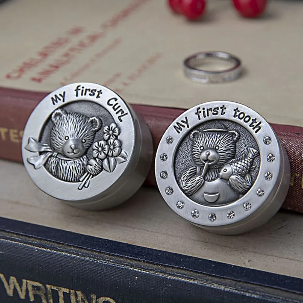 

Европейская металлическая шкатулка для хранения первого зубика молочных зубов для мальчиков и девочек, для хранения волос и зубов