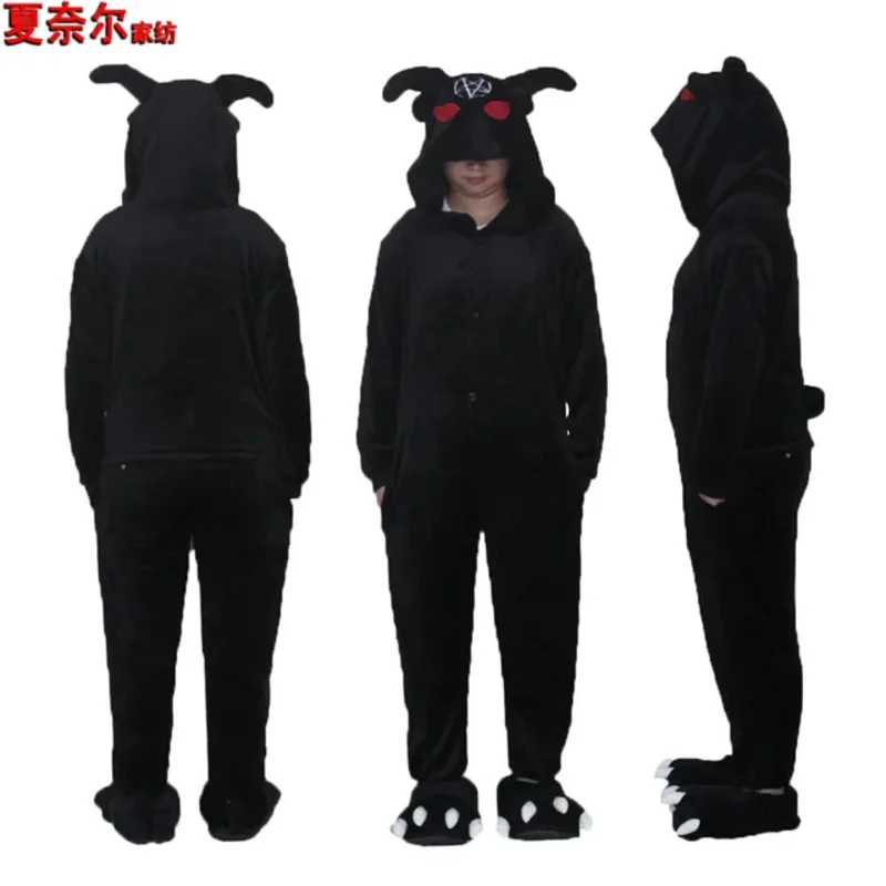 Black Sheep Onesies Kugurumi Cartoon Animal Cat Pajamas Cosplay Costumes Adult Funny Sleepwear Winter Jumpsuit Onepiece