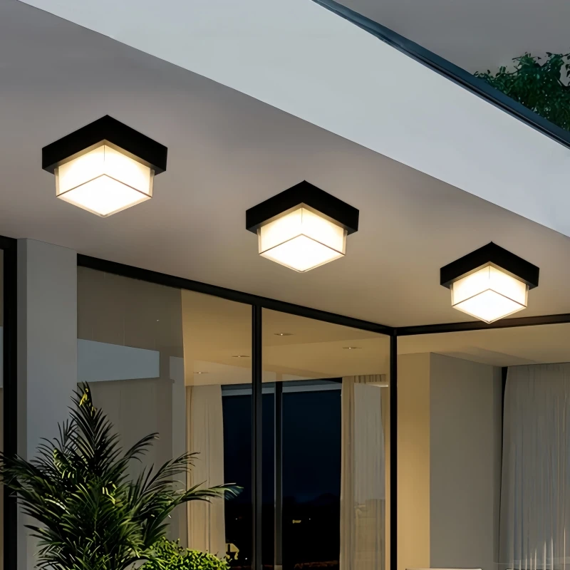 Outdoor LED Square Wall Lamp IP65 Surface Mounted Street Ceiling Sconce Garden Balcony Porch Decor Waterproof Wall Light Fixture