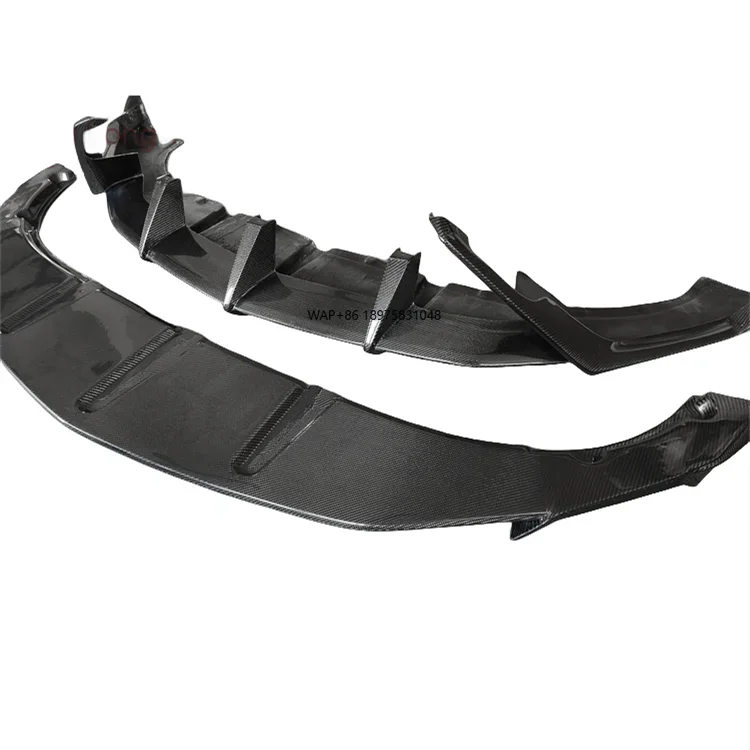 

High Quality T Style Carbon Fiber Lower Front Lip Update Front Bumper Skirt for