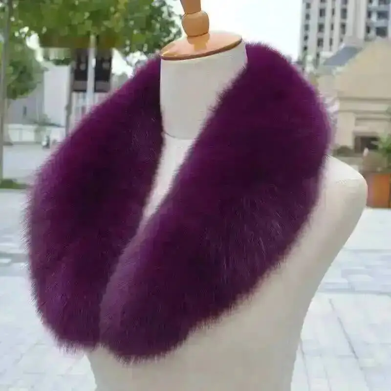 2026 Winter New Fashion Luxury Brand Designer  Warm Fox Fur Collar Large Size Authentic Natural Real Fur Shawl Women Scarf