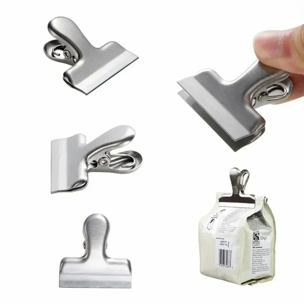 

8pcs Stainless Steel Home Kitchen Food Snack Clip Metal Chip Bag Clips Moisture proof Household Kitchen Gadgets Item home kits