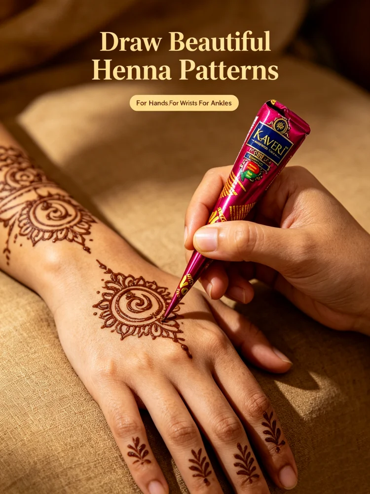 Indian GOLECHA Brown Henna Cones Semi‑permanent Tattoo Paste For Temporary Tattoo Body Paint Art Cream Cone Waterproof DIY Paint