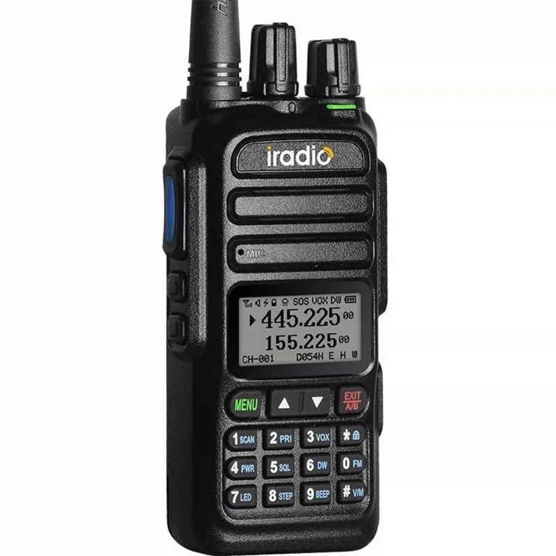 

New Iradio UV83 Bluetooth Walkie Talkie 8W Amateur Ham Radio Station with Air Band Receive Color LCD Finger PTT Motorcycle