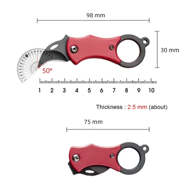 Mini faca dobrável utilitária de aço inoxidável, cutelo de frutas, picador de carne, legumes, facas de cozinha, cabo de plástico, facas de cozinha