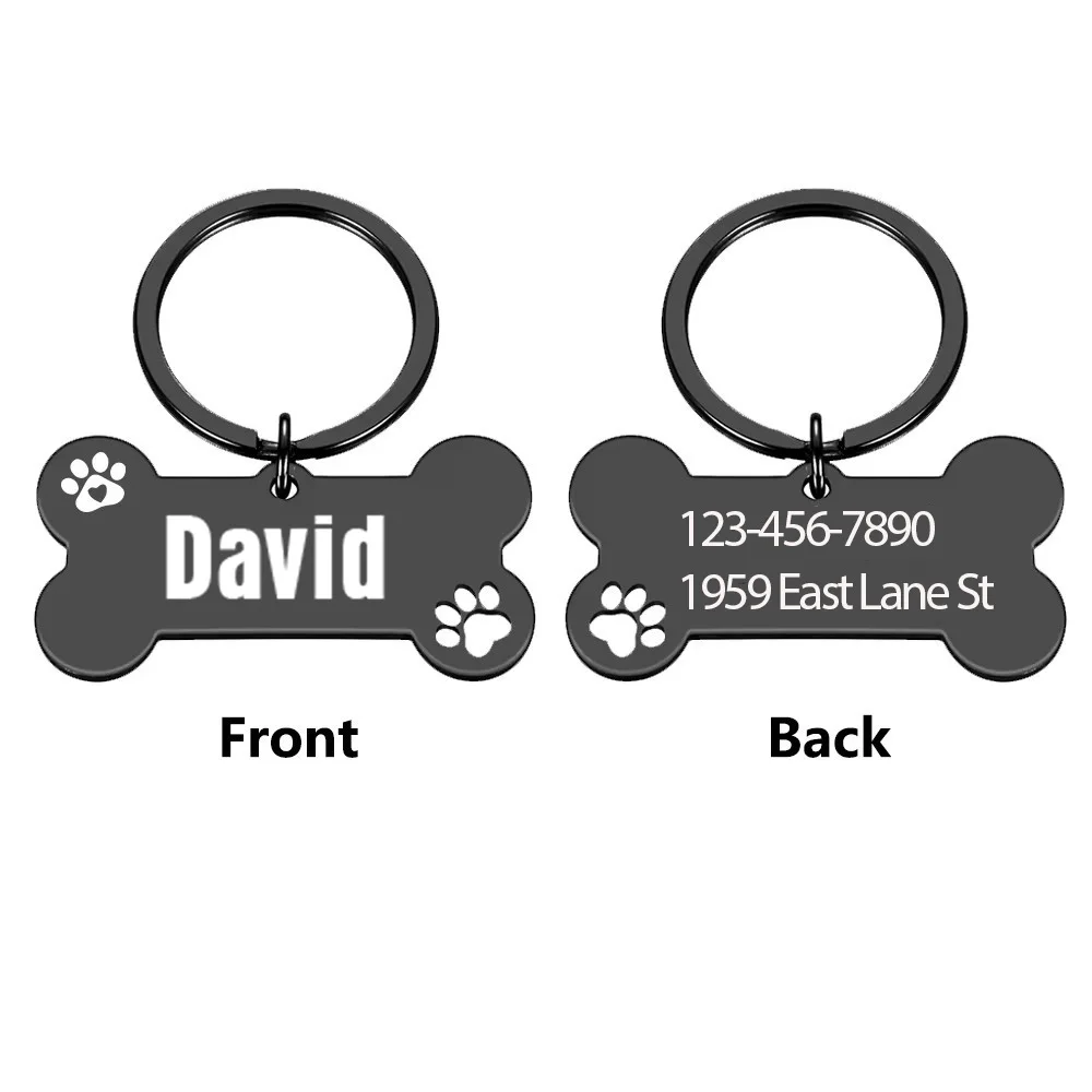 1 pc new Aura font Custom Name and number Laser Engraving Dog Tag Dog Nameplate Personalized Pet ID Tag For Dog