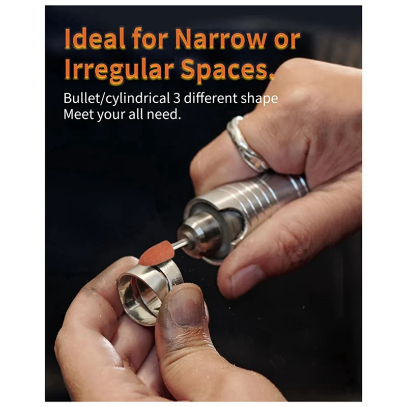 AB06 60Pcs Sanding Bits For Rotary Tool, Strong Grinding Stones Bits With 1/8In Shank, Aluminum Oxide Sanding Replacement Parts