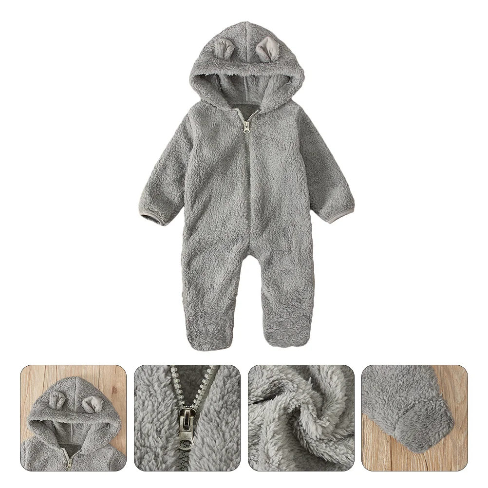 

1 шт., детский зимний комбинезон с капюшоном, мягкий теплый комбинезон для новорожденных, уютное боди, подарок на Рождество, Хэллоуин, день рождения, зимнее детское боди