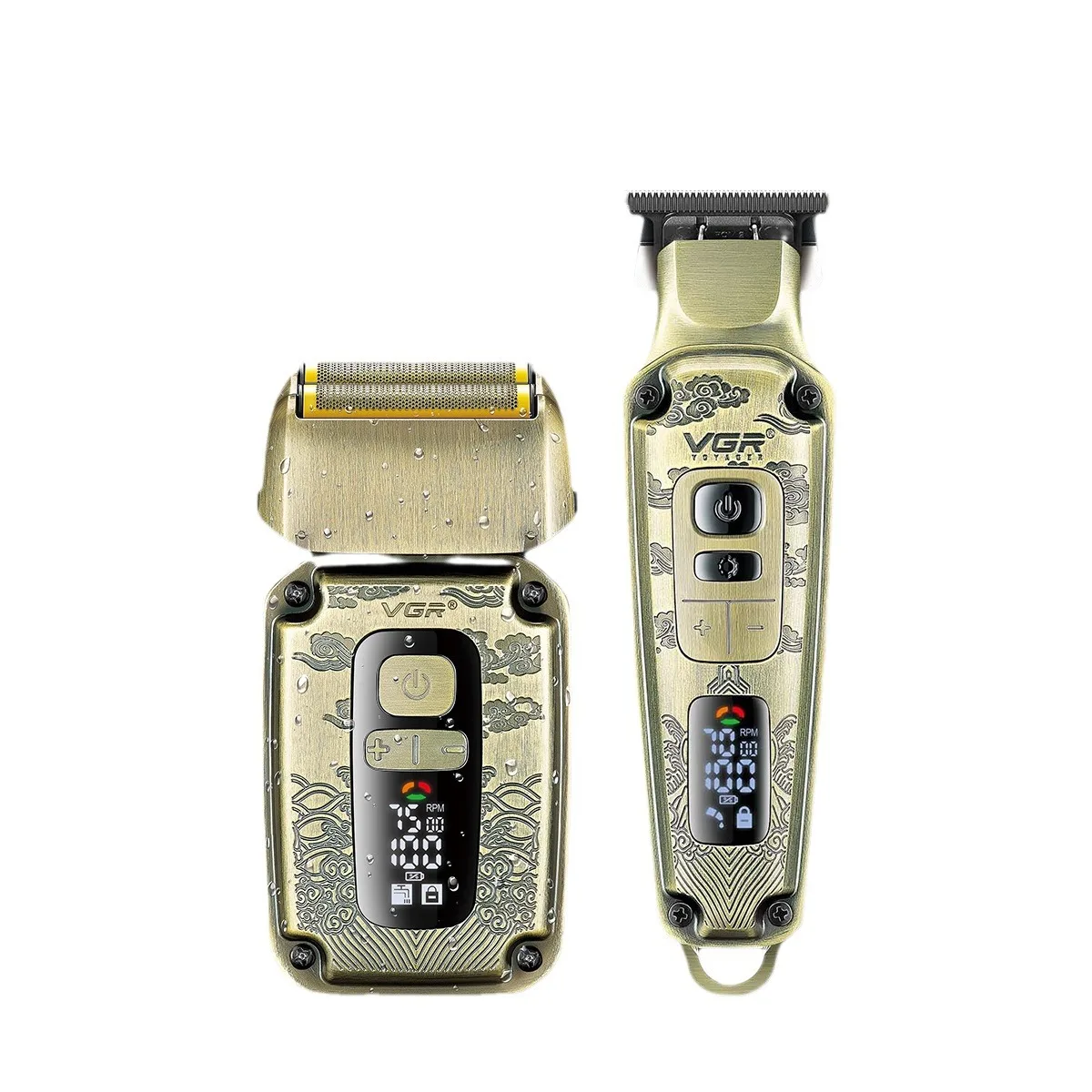 Vgr 641 2 em 1 aparador de cabelo profissional conjunto barbeador elétrico aparador de barba dos homens borda máquina de cortar cabelo navalha máquina de cortar cabelo