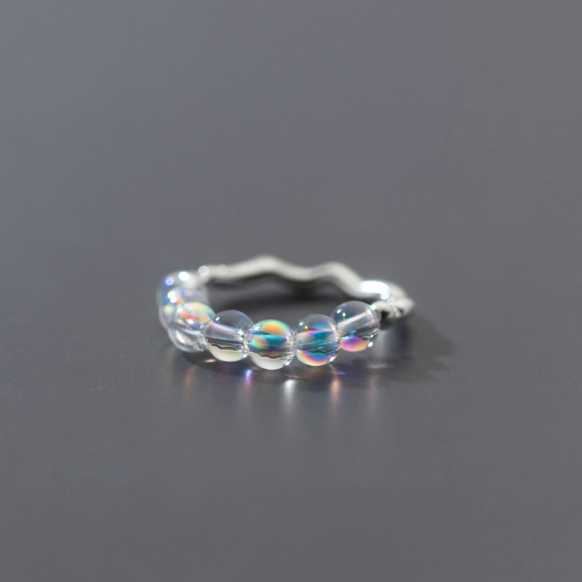 Modian 925 Sterling Silver Irregular Crystal Sparkling Adjustable Finger Ring for Women Anniversary Gift Fine Jewelry Free Size