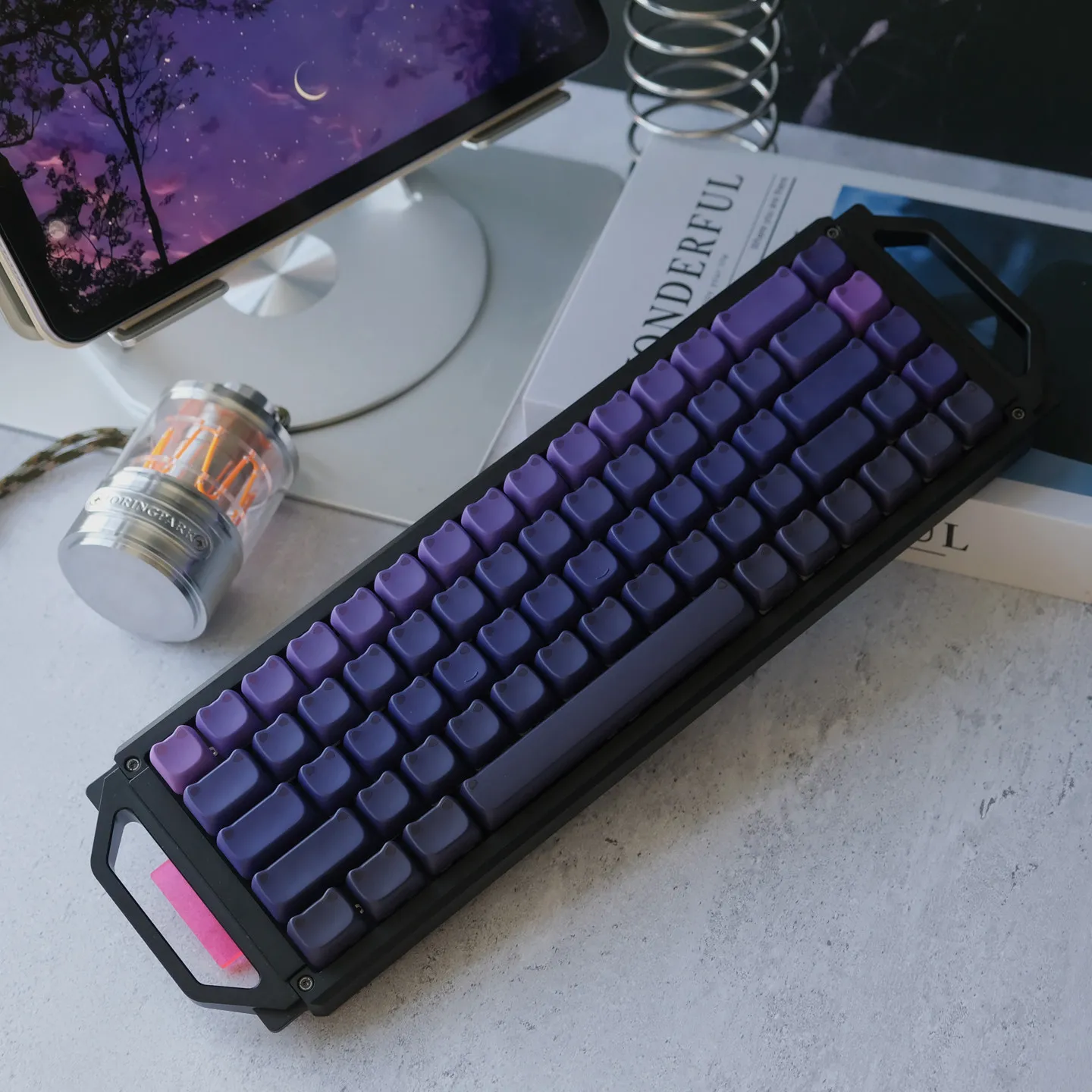 Mintcaps Gradient Purple MAO Profile Side Printed Keycaps PBT Dye-Sublimation Translucent Keycap Set For Mechanical Keyboard