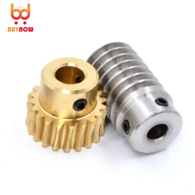 

1M-20T Reduction Ratio:1:20 Copper Worm Gear Reducer Transmission Parts Gear Hole:5mm Rod Hole:5mm