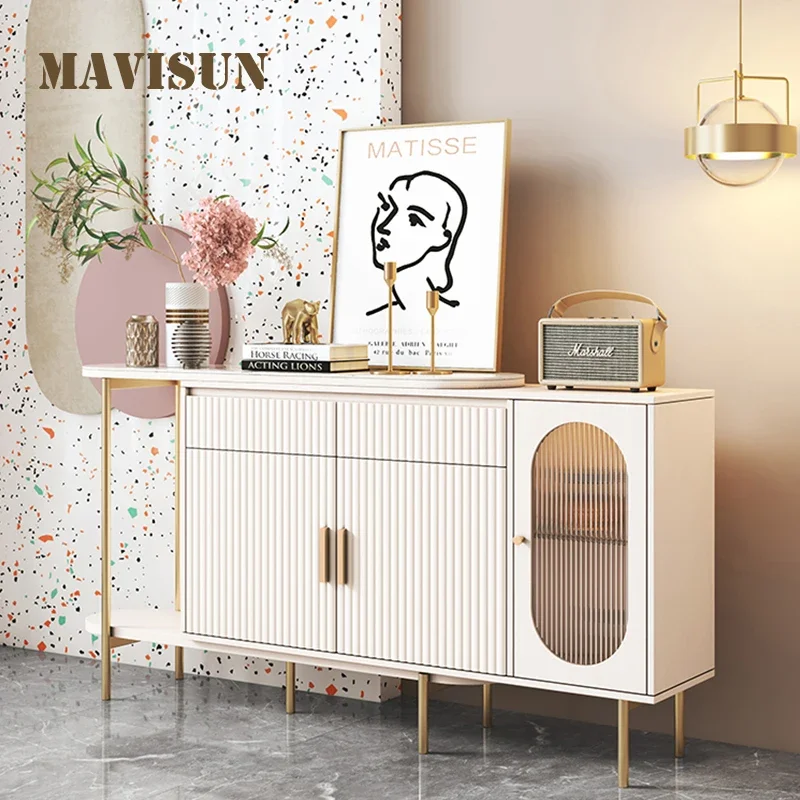 

New Arrival Dining Room Dressers Kitchen Corner Storage Buffet Cabinet White Sideboard Modern Luxury Home Console Furniture