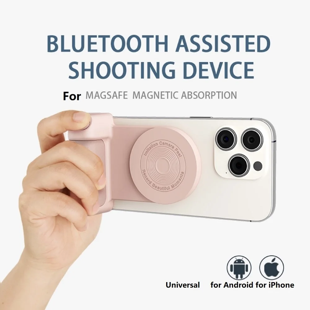 Universal for iPhone for Magnsafe Android Phone Magnetic Stand Bluetooth Self Timer Handle Selfie Stick Grip Snap Shot Dock Base