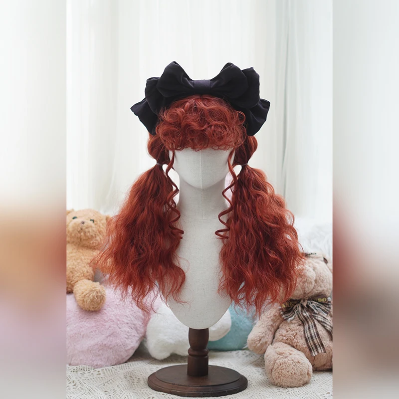 24 بوصة لوليتا نمط شعر مستعار الانفجارات مجعد | شعر صناعي مقاوم للحرارة للحفلات التنكرية والهالوين وحفلات الرسوم المتحركة #4