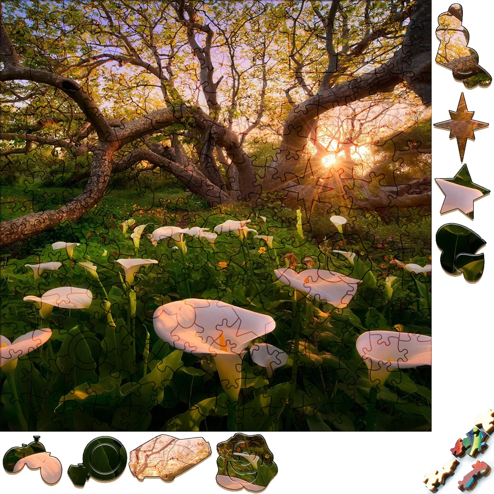 Criativo De Madeira Animal Jigsaw Puzzle, Bela Natureza Paisagem, Brinquedo Engraçado, Jogos Inteligentes Em Forma, Melhor Presente