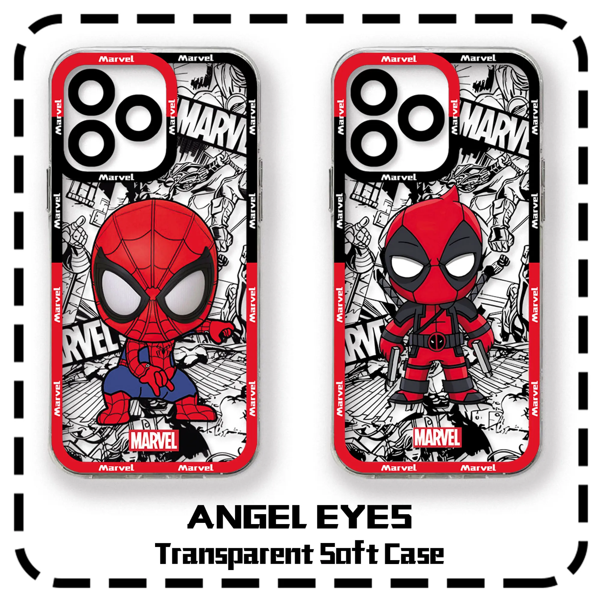 Marvel SpiderMans Movie Phone Case For iPhone 15 14 13 12 11 Mini Pro Max X XR XSMax 6S 6 7 8 Plus SE20 Transparent Cover