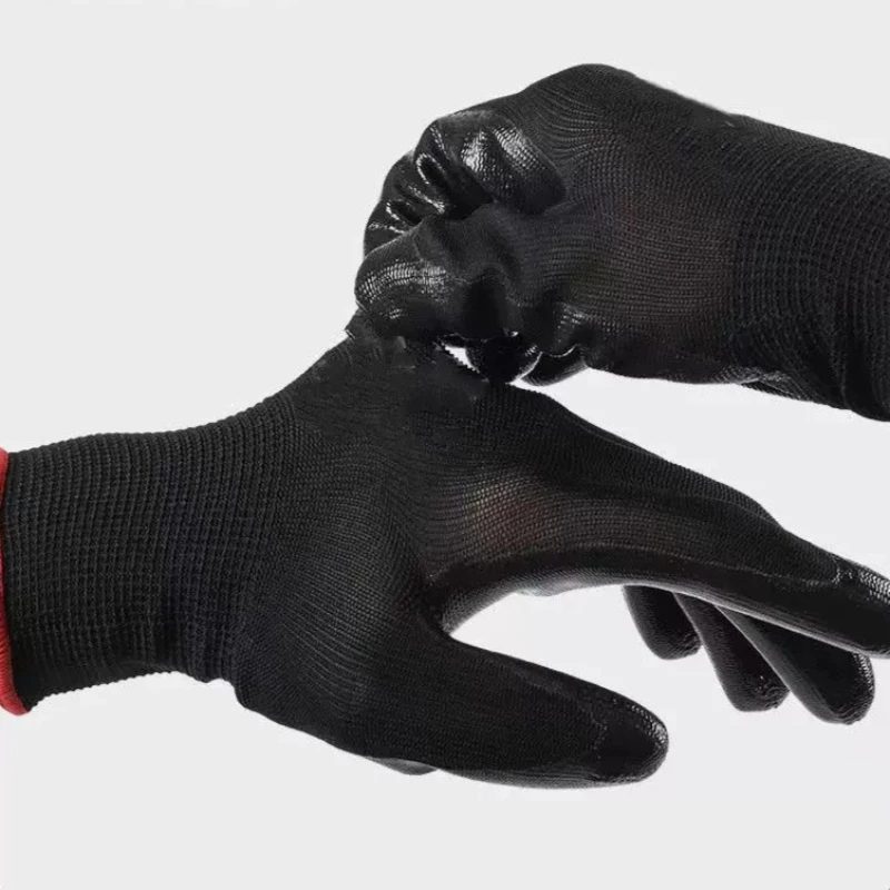 Black Nitrile Touchscreen Work Gloves Durable Non-slip Wear-resistant Protective Gloves Reusable Mechanic Clean Industrial Glove