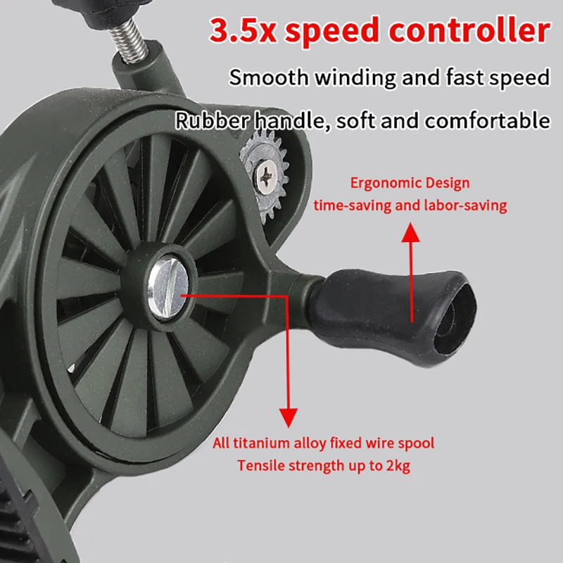 

Adjustable Fishing Line Winder Table Clamp Non-slip Fishing Line Spooler Reciprocating Fishing Wire Winding Reclaimer Outdoor