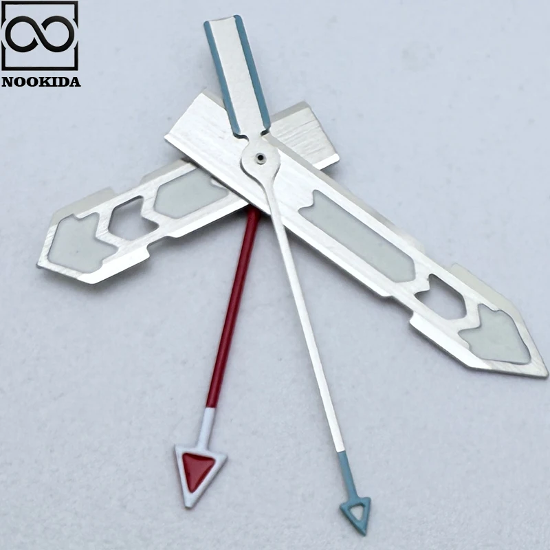 

NOOKIDA NH34 GMT серебряные полые стрелки зеленые светящиеся подходят NH34 автоматический механизм механические часы аксессуары Запчасти