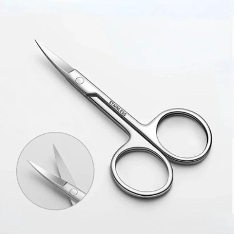Rounded Tip Nose Hair Scissors Stainless Steel Facial Hair Beard Mustache Eyebrow Trimming Tool