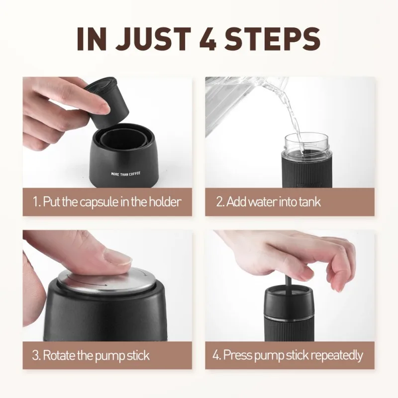 Portable Manual Coffee Machine Household Small Capsule Coffee Machine Hand-pressed Espresso Coffee Powder Extraction Machine