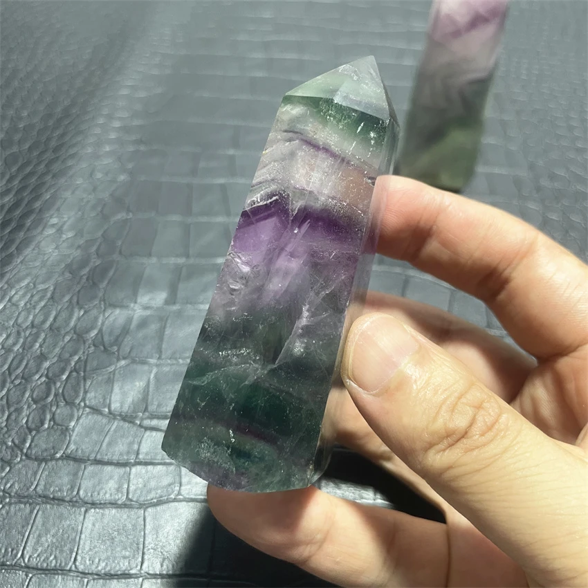 Natural Rare Energy Quartz Crystal Jelly Body Color Fluorite  Wand point Reiki Home Decor Chakra Healing