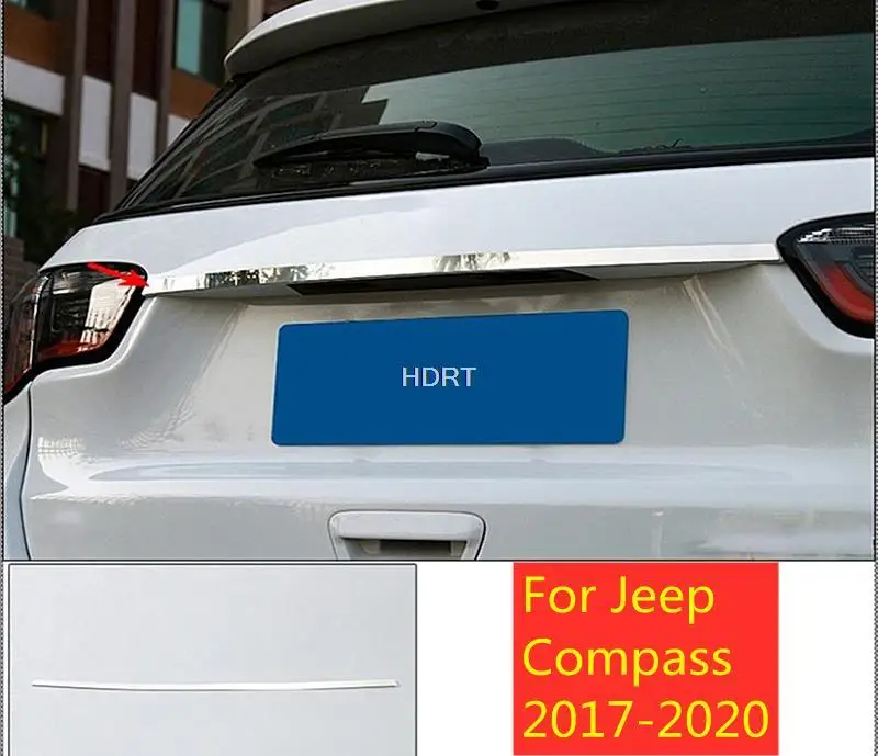 

Для Jeep Compass 2017-2020 нержавеющая сталь 1 шт. задняя дверь багажник отделка внешние молдинги аксессуары Автоматическая защита