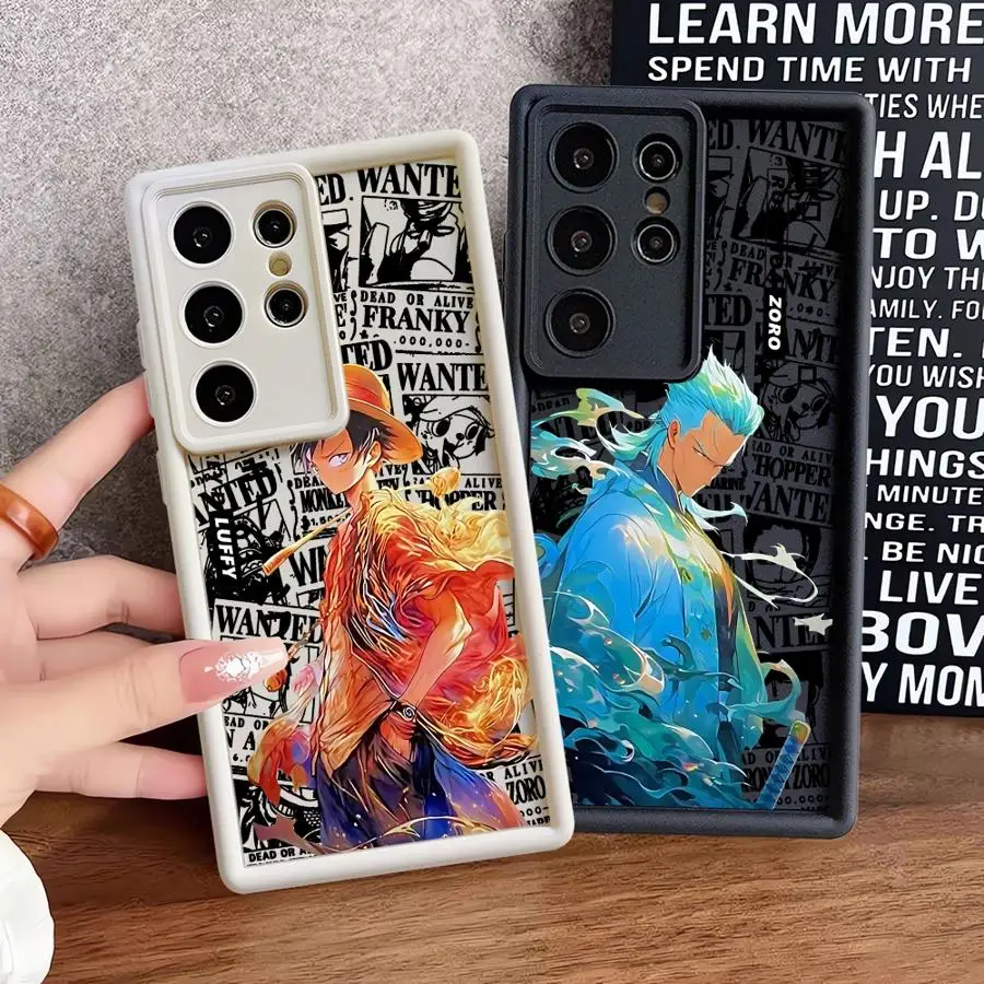 Etui One Piece Cool Zoro Luffy na Samsung Galaxy S25 Ultra S25 Edge S24Ultra S23 FE S20FE S22 S21 S24 Plus, miękka obudowa