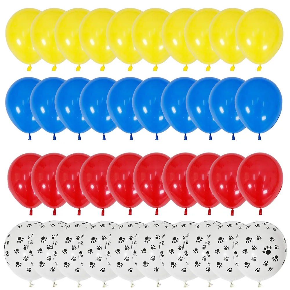 

40pcs Mix 10'' Pets Dog Paw Latex Balloons Animal Theme Party Decor Kids Classic Toys Globos Helium Air Inflatable Balls Supply