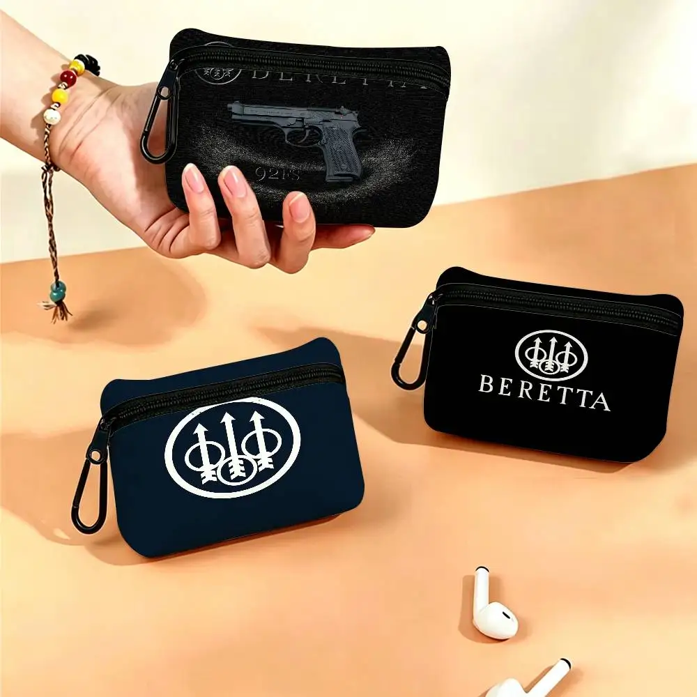 B-Beretta Sharp-Tactical Oxford Fabric Mini Coin Wallet Smooth Zipper Hanging Design Multi-use Small Storage Bag For Travel