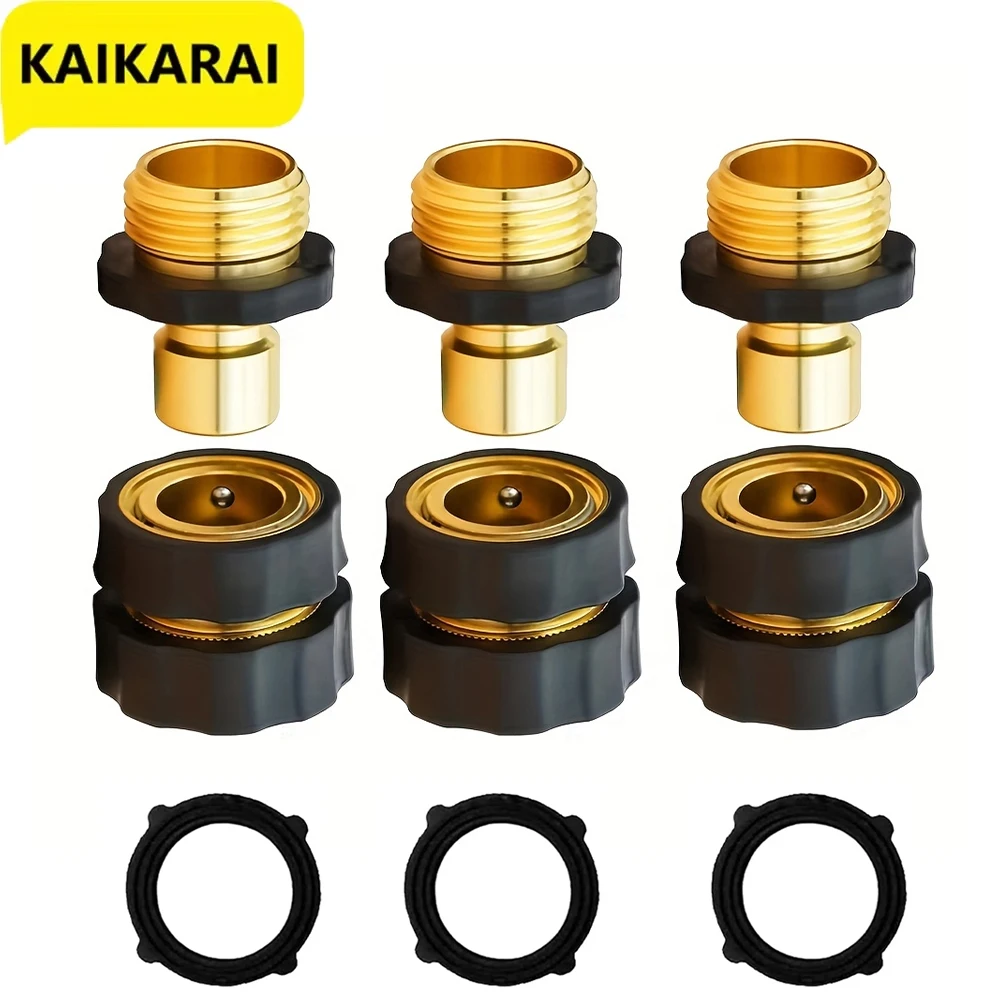 Garden Hose Quick Connector 3/4 Inch Male and Female Quick Connect Fittings for Garden Hose Accessories