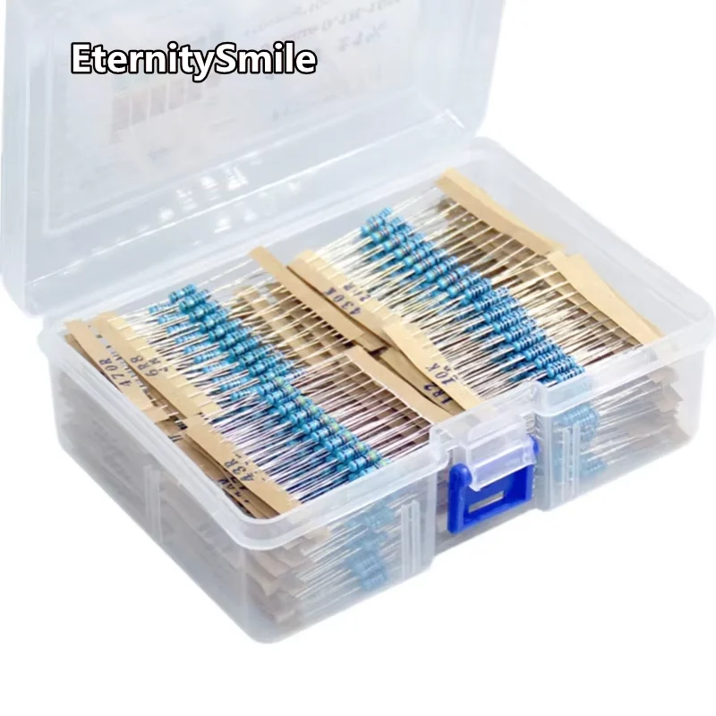 1100 pçs/lote 110 Valores 1/2W 0.5W 1% 0.1R-10M Ohm Resistores de Filme de Metal Sortidos Lote Resistores Sortimento Kits resistor Fixo
