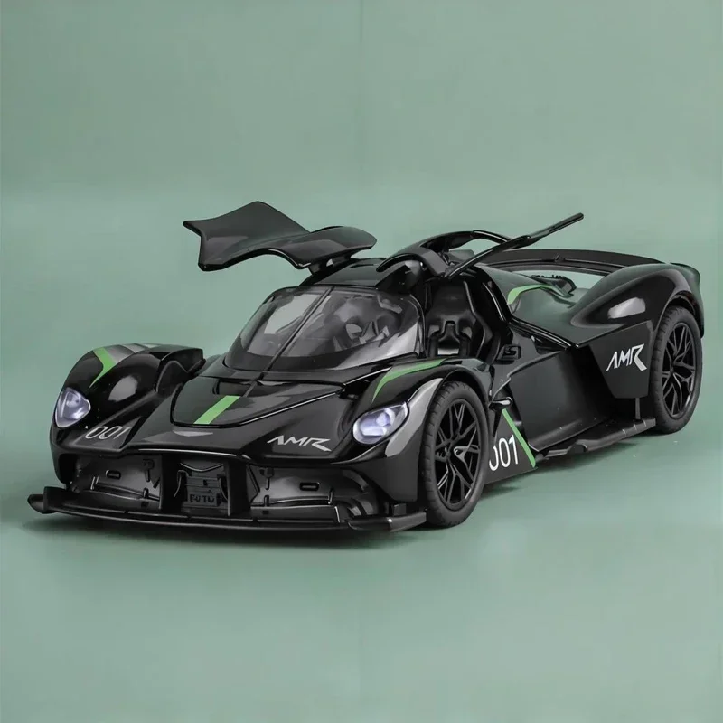 1:32 Aston Martin Valkyrie AMR 001 Super Sports Car Alloy Diecast Metal Model Car Sound & Light Collecting Hobbies Birthday Gift