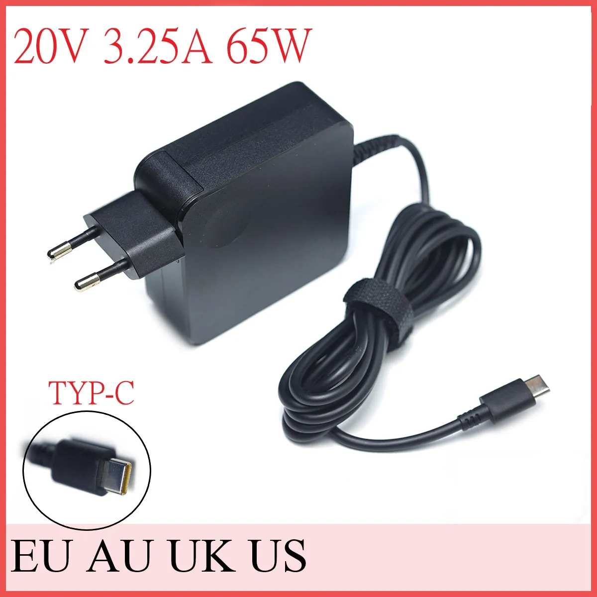 65W USB  Type C Laptop Power Supply Adapter  Charger for Lenovo Macbook  20V 3.25A 9V 3A 5V 2A Ac