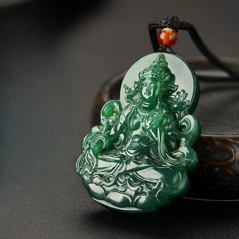

Кулон в виде Зеленой Тары, праздничный подарок с веревкой для мам и пожилых