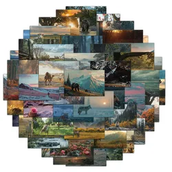 50 Small Fresh Landscape Stickers, Laptop, Water Cup, Hand Account Decoration, Waterproof Stickers