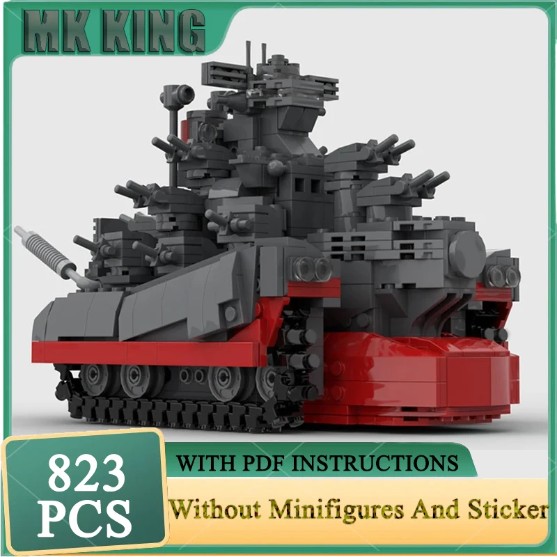 เรือรบ Series Moc Building Block เรือ Cruiser รุ่นเทคโนโลยีอิฐ DIY Assembly ของเล่นทหาร Series ของเล่นของขวัญ