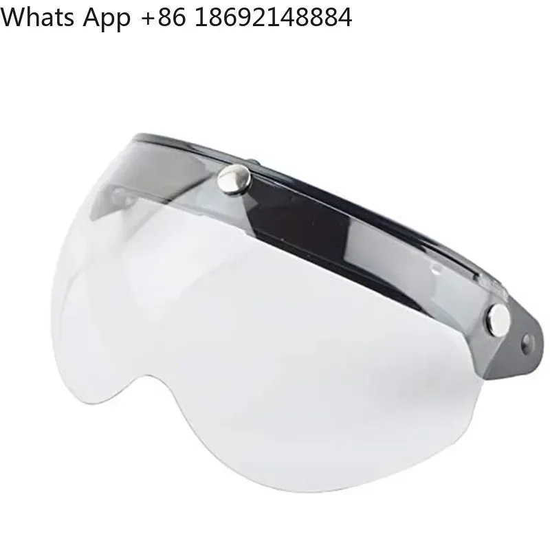Vintage 3/4 Half Helmet Lenses for Three-button Motorcycle Helmet 3-snap Half-open Retro Motorcycle Helmet Lenses