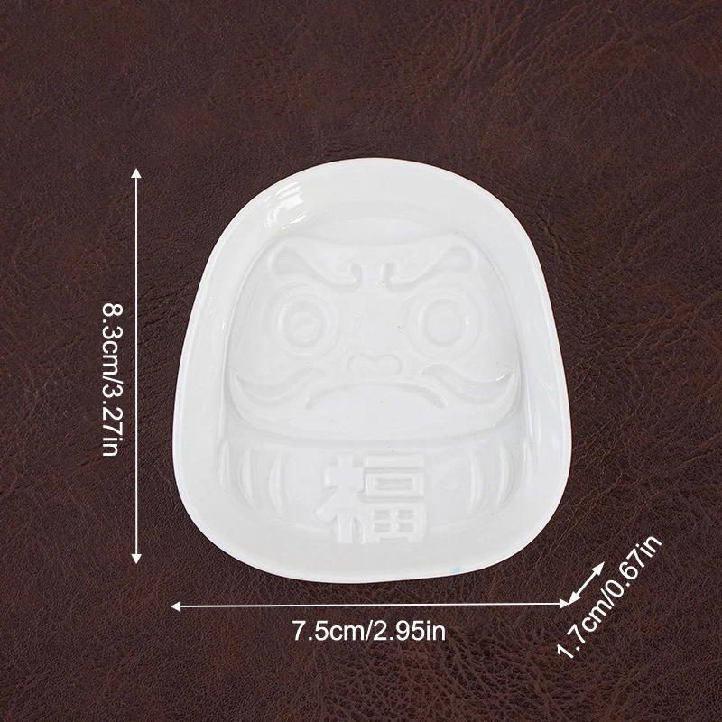 Home Desk Decor Japanese Ceramic Daruma Sauce Dish Seasoning Dish Small Plate Cone Incense Tray Cone Insences Burner Holder view 6