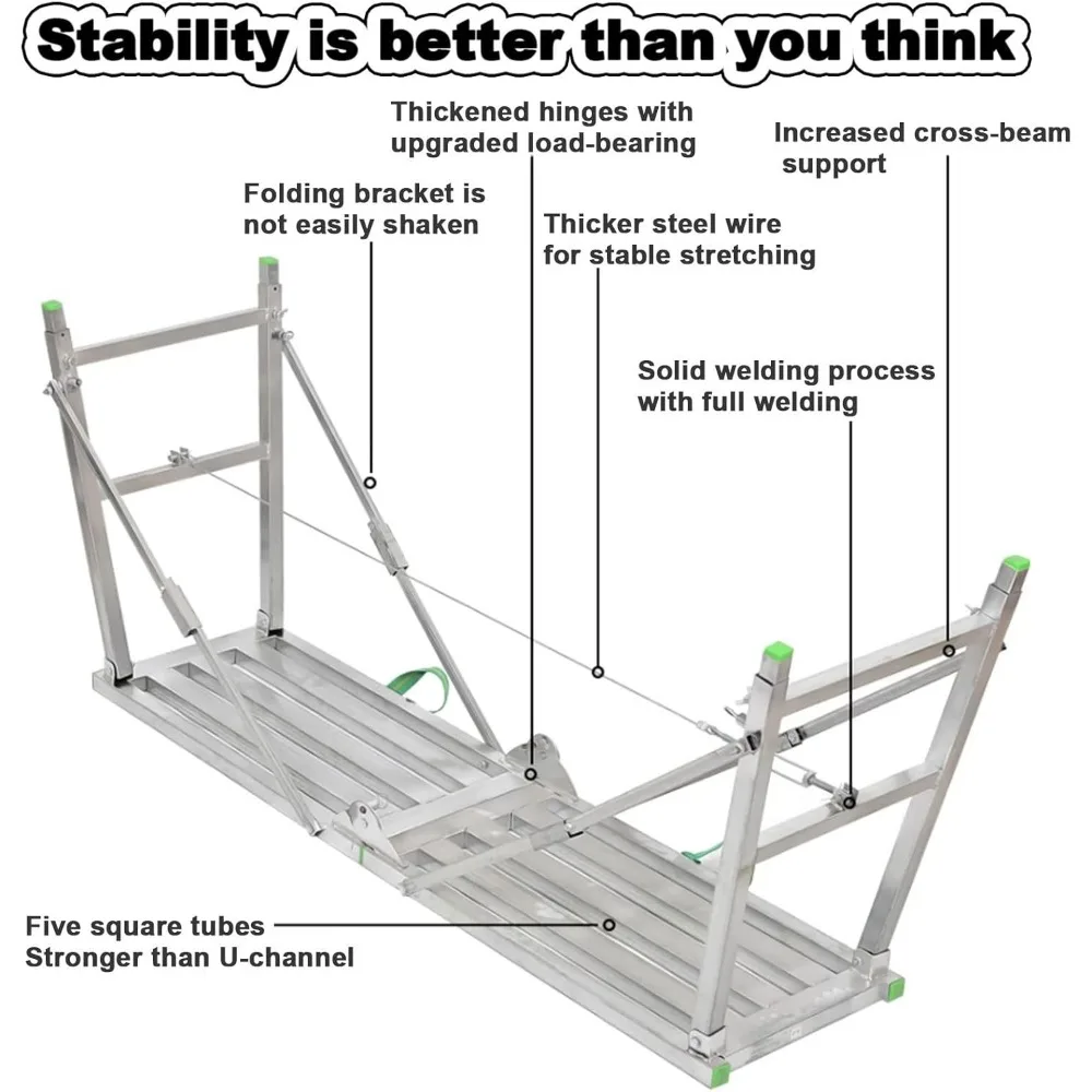 Adjustable Height Portable Folding Scaffolding Ladder StoolMultipurpose Work Platform for Home Improvement Cleaning and DIY