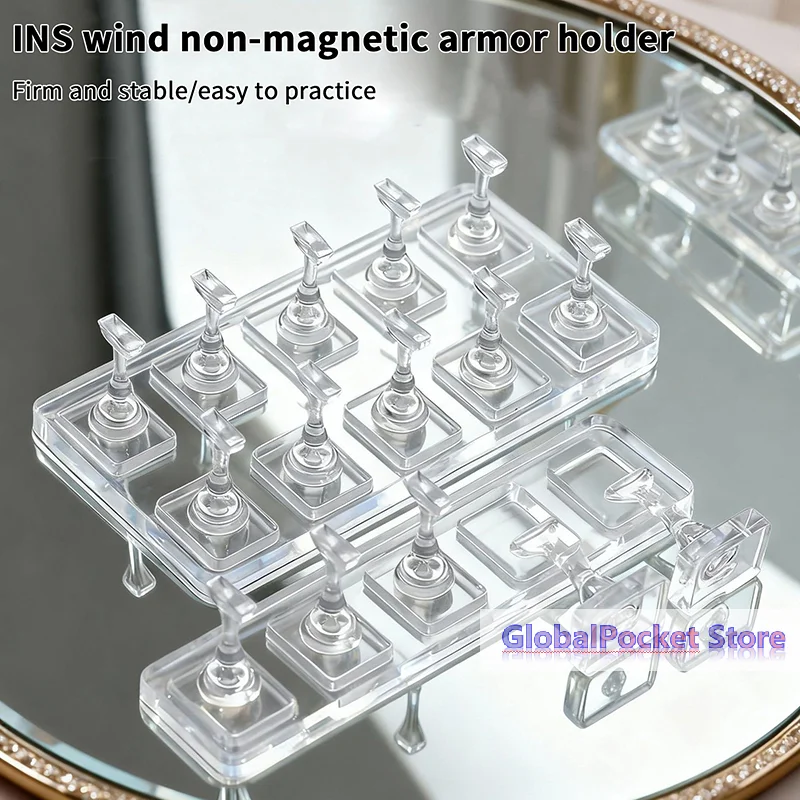 [TG823]1/5/10 Grid Non-Magnetic Nail Stand Sample Nails Display Nail Polish Holder Nail Tips Reusable