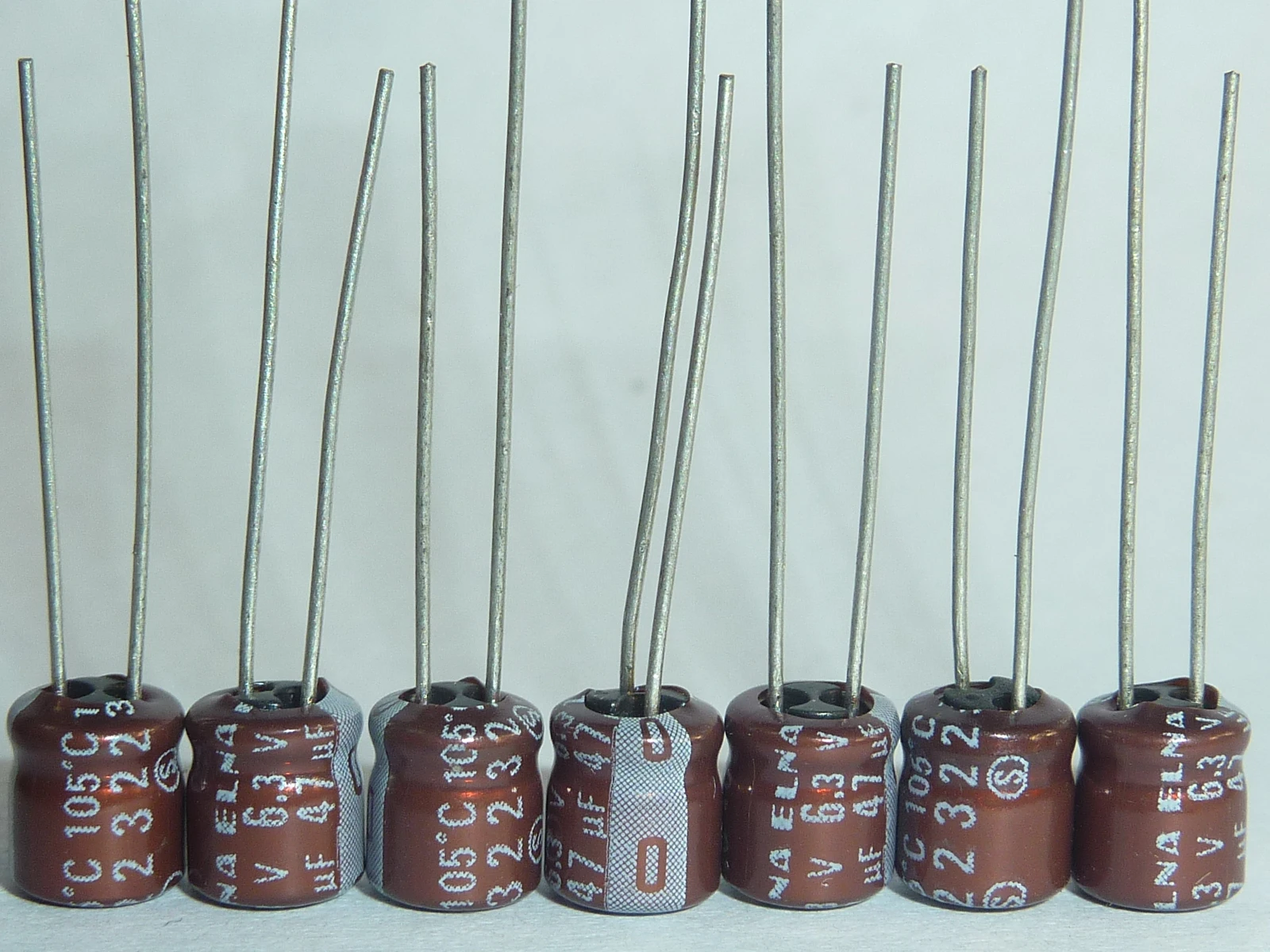 20pcs/200pcs 47uF 6.3V Japan ELNA 5x5mm 6.3V47uF Audio capacitor Brown HIFI DIY