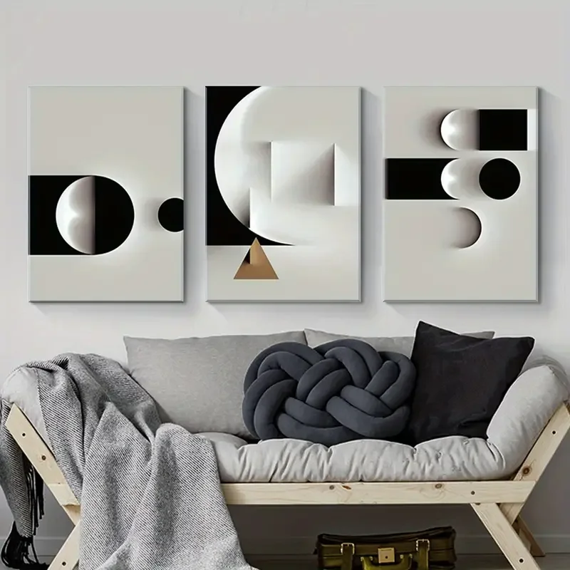 3pcs Canvas Poster, Night Sky Moon Phase Painting, Canvas Wall Art, Artwork Wall Painting For Gift, Bedroom, Office, Living Room