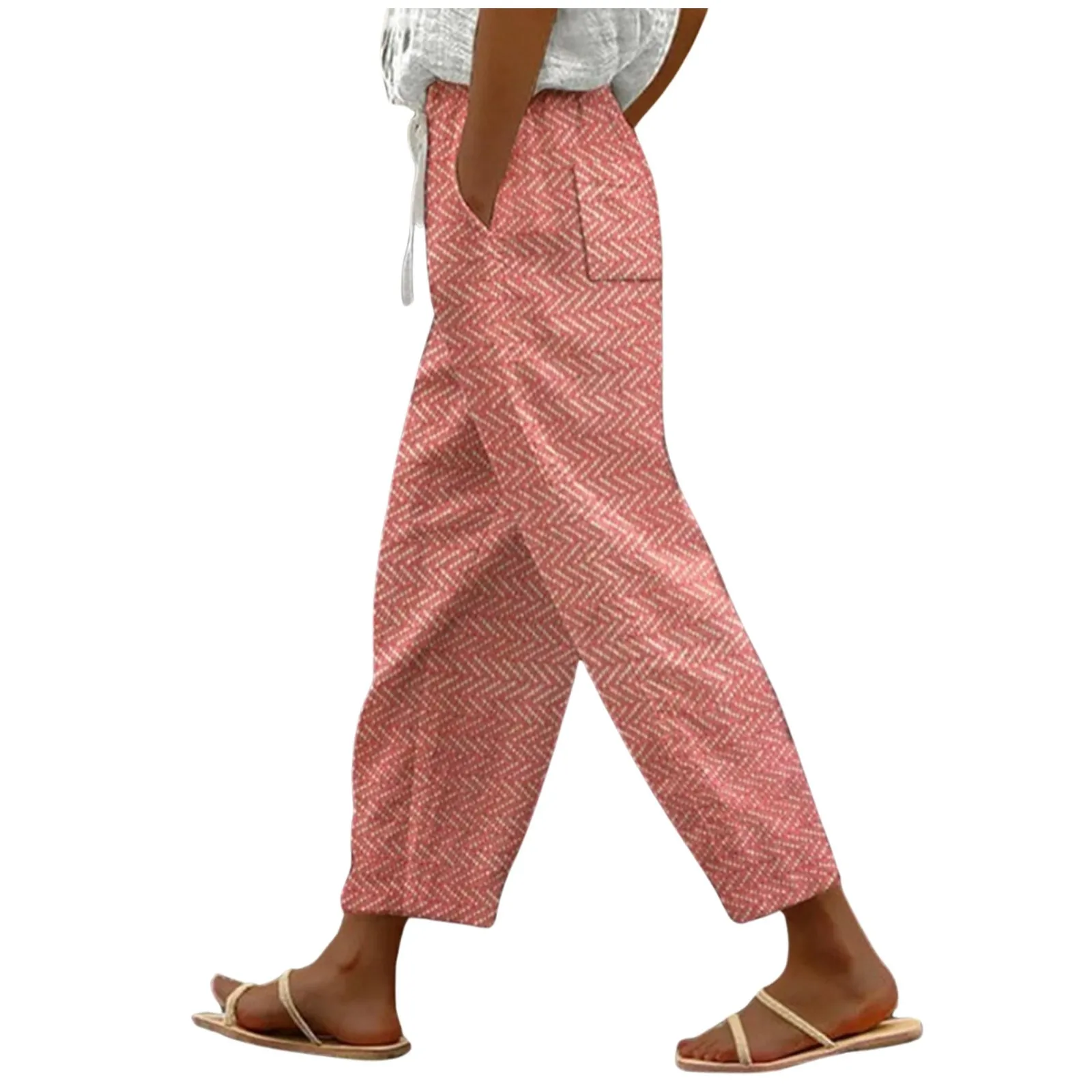 Summer Vintage Plaid Pants Women Casual Trousers Elastic Waist Harem Pants Fashion Loose Streetwear Office Trousers Y2k Clothes