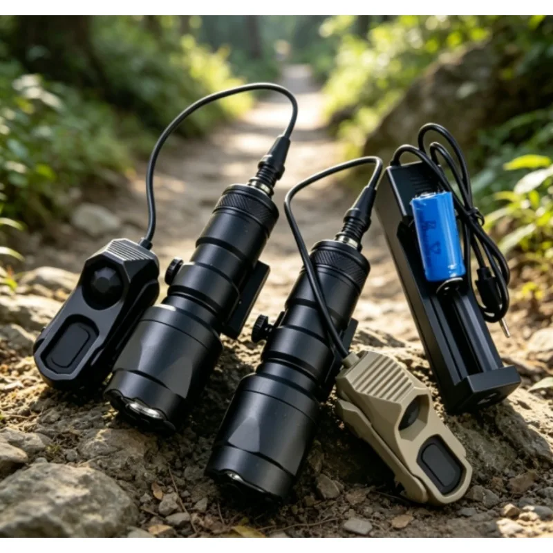 

Aluminum M300 Mini Torch Helmet Mount, Nylon Head Lamp with Constant On, Outdoor Camping Hiking Tactical Flashlight